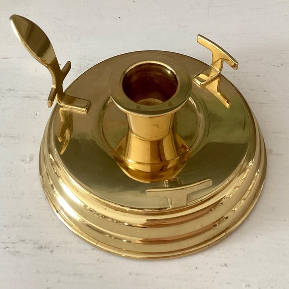 PartyLite Chamber Lamp Brass Candlestick Taper Candle Holder Base Retired Decor - Picture 2 of 9